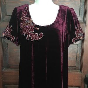 BOHO 90s handmade velvet art maxi dress NEW M